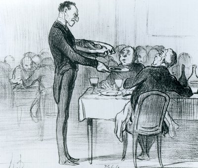 シリーズ「Croquis Parisiens」、パック5、「Le Charivari」のイラスト、1855年5月9日 作： Honoré Daumier